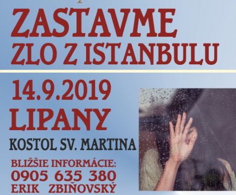 Zastavme zlo z Istanbulu – Lipany 14. september 2019