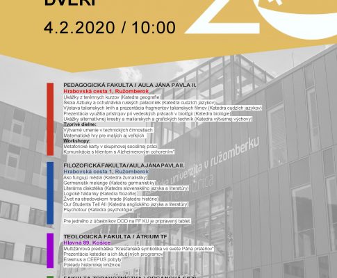 Deň otvorených dverí na Katolíckej univerzite v Ružomberku – 4. február 2020