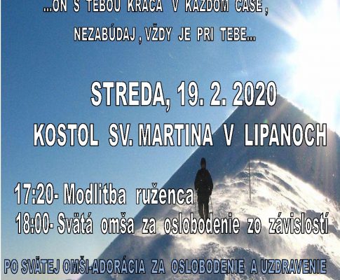 Svätá omša za oslobodenie zo závislosti – 19. február 2020