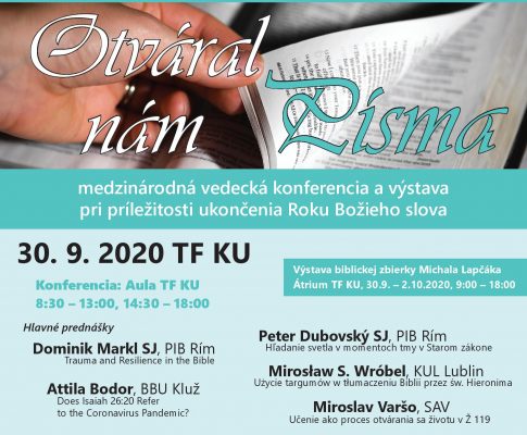 Medzinárodná vedecká biblická konferencia „Otváral nám Písma“  – 30. september 2020