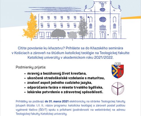 Ponuka štúdia v Kňazskom seminári v Košiciach