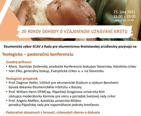 20. výročiu podpísania dohody o vzájomnom uznávaní krstu medzi Evanjelickou cirkvou a. v. na Slovensku a Katolíckou cirkvou