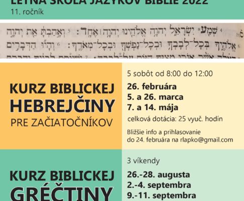Letná škola jazykov Biblie 2022