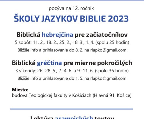 Škola jazykov Biblie 2023