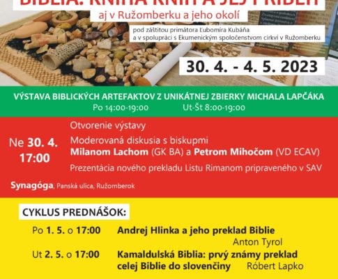 Biblické dni v Ružomberku 30.4. – 4. máj 2023